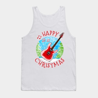 Christmas Electric Guitar Guitarist Musician Xmas Tank Top